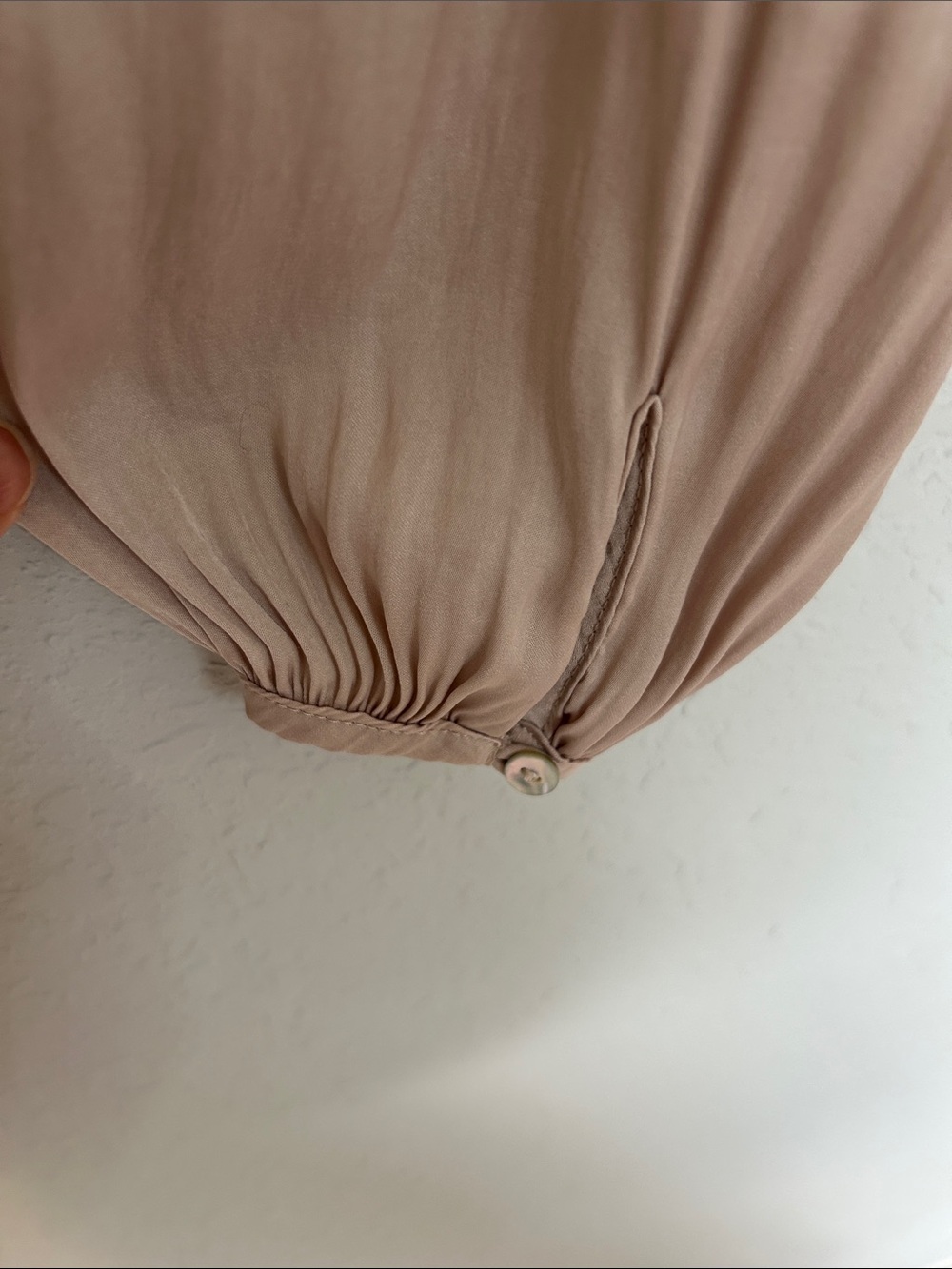 Intimately Free People Bodysuit Small Dusty Mauve Smocked Long Sleeve V Neck - Picture 8 of 8